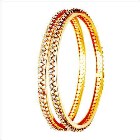 Bangle - 18K Gold, 29.980g Weight | Copper Alloy, Odorless, Ruby and Sapphire Stones, Coral and Crystal Elements, Elegant Party Jewelry for Women