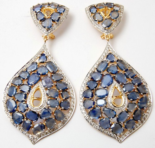 Unique Style Blue Sapphire Gemstone Earring Jewerly Gender: Women'S
