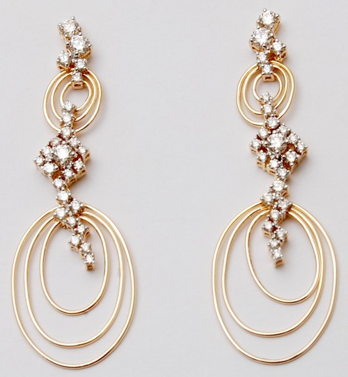 Ladies Beautiful Diamond Gold Earring Jewelry Gender: Women'S