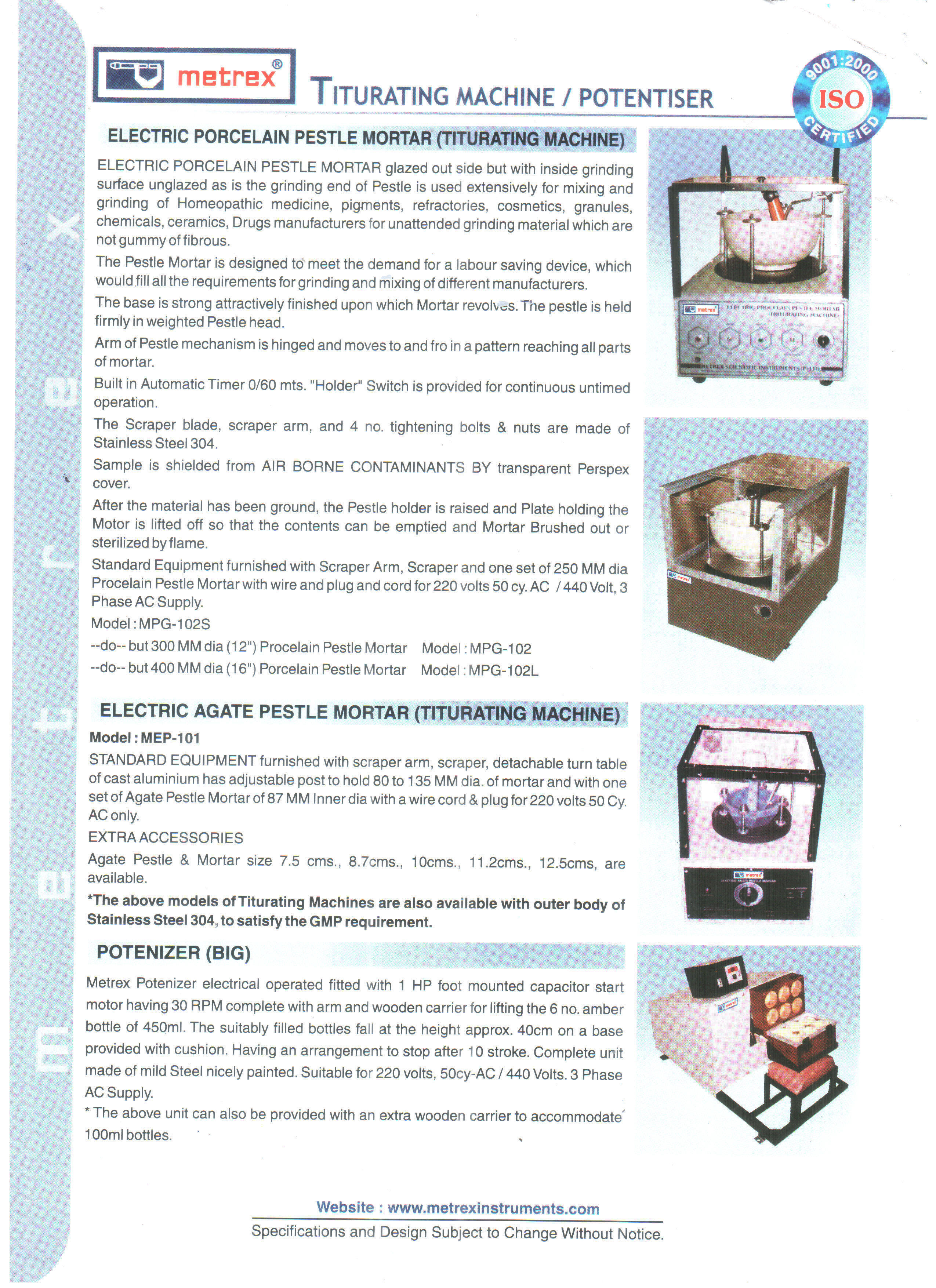 Titurating Machine / Electric Pestle Mortar Capacity: 100 Ml Milliliter (Ml)