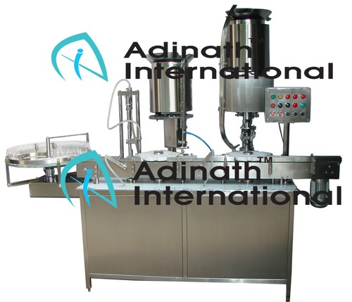 Vial Filling & Rubber Stoppering Machine - Stainless Steel, 1900x800x1680 mm | Efficient Liquid Filling, 30-120 Vials/Minute, 1 Year Warranty