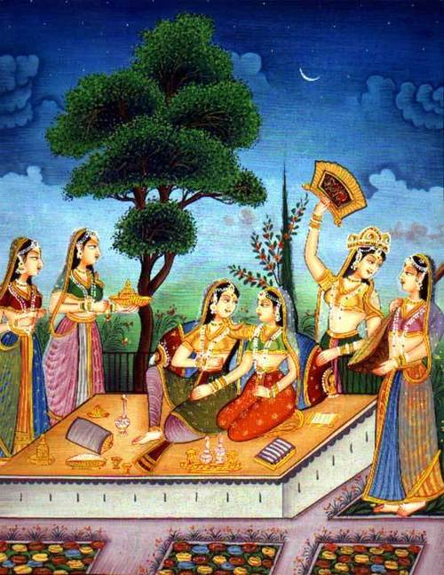 A Ladies Party Marwar Painting