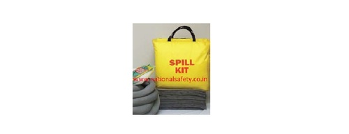 Oil Spill Kit - Nitrile Gloves, 15 Heavy Weight Pads & 4 Socks | Clear Poly Bag with Zipper & Handle, Total Capacity 6 Gallons