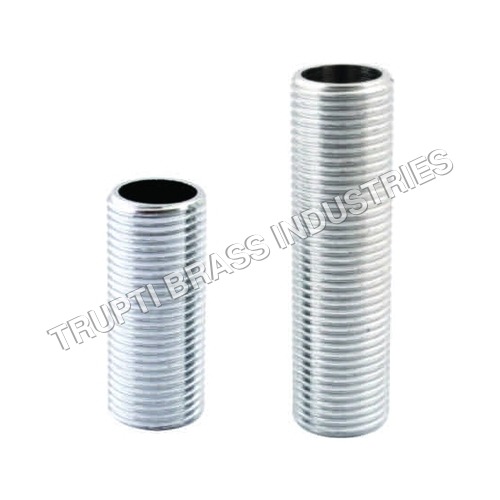 Brass Full Thread Nipple - Male Connection, Round Shape | Durable Brass Material, Versatile Usage