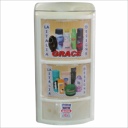 Deluxe Plastic Bathroom Corner Cabinet - High-Quality Plastic, Off-White, Two Shelves | Spacious Storage, Easy Assembly, Durable, Stylish Design