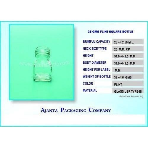 ग्लास 25 ग्राम स्क्वायर हनी बॉटल