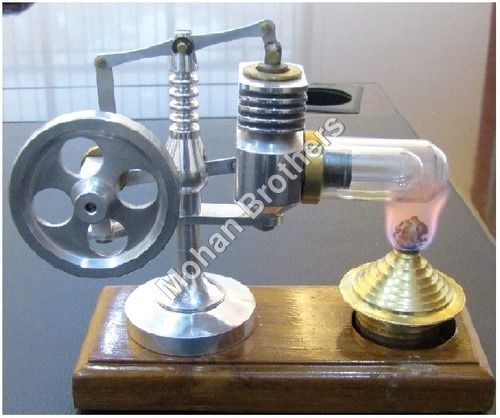 Silver And Golden Stirling Engine Working Model