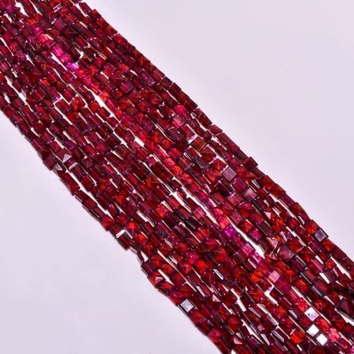  Garnet Square Shape Faceted Beads Size: 8-13 Inch
