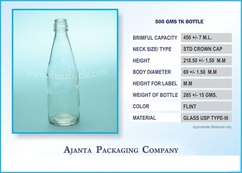 ग्लास 500 ग्राम केचप, सॉस, सिरका बोतल