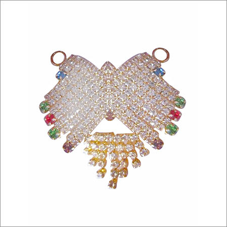 चेन के बिना सफेद और गोल्डन गोल्ड पॉलिश जेमस्टोन पेंडेंट