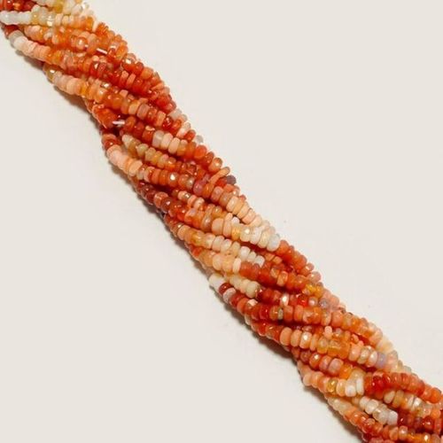 राउंड ब्रिलिएंट कट मैक्सिकन ओपल रोंडेल बीड्स