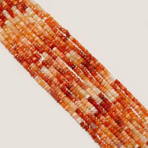 राउंड ब्रिलियंट कट मैक्सिकन ओपल रोंडेल बीड्स