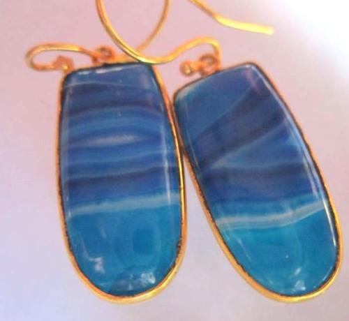 नीला प्राकृतिक चेलेडोनी पर्पल पीयर शेप पहनने के लिए तैयार बाली 23.50 सेंट