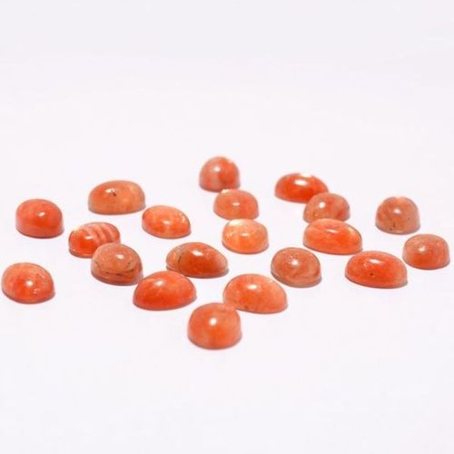ऑरेंज 20 पीस सनस्टोन ओवल फ्लैट बैक काबोचोन