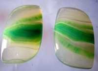 2 पीसी प्राकृतिक मल्टी चैलेडोनी 15X25 मिमी नाशपाती के आकार के काबोचोन #2075 आकार: 15X25 मिमी