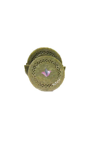 Marble Tea Coster With Stone Inlay Work