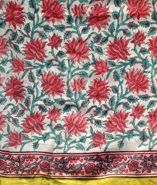 Quick Dry Hand Block Printed Saree