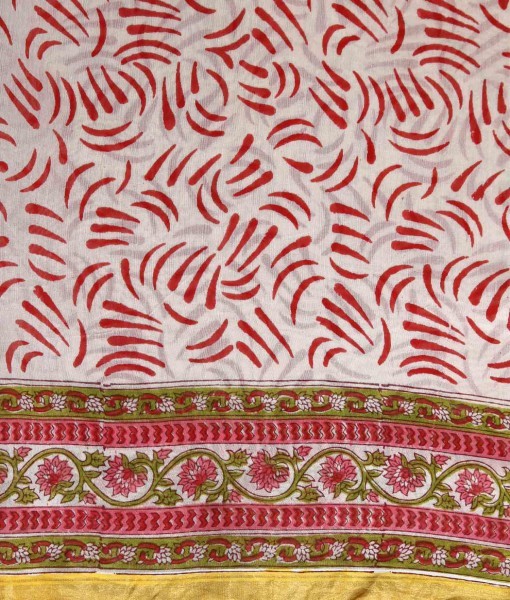 Quick Dry Hand Block Printed Saree