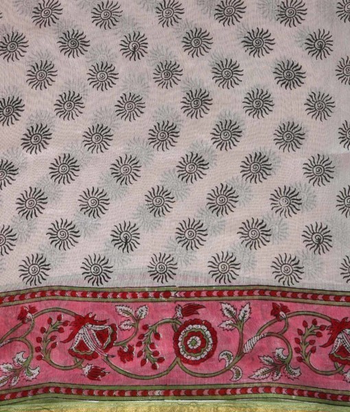 Quick Dry Hand Block Printed Saree
