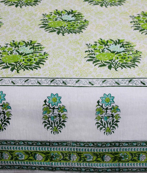 Quick Dry Cotton Hand Block Printed Bed Sheet