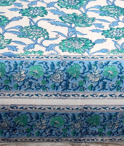 Quick Dry Cotton Hand Block Printed Bed Sheet
