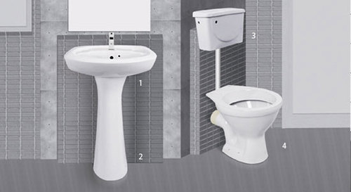 व्हाइट मॉडर्न सेनेटरी वेयर सूट