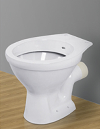 EWC P Type Water Closet - Ceramic, Standard Size, Round Shape, Floor Mounted | Intricate Design, Attractive Pattern, Smooth Finish, Scratch Resistant