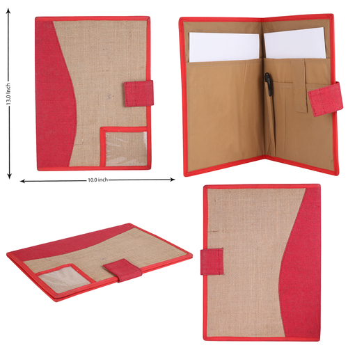 Jute Folder - Jute Material, Multiple Size Options, Modern Design with Alluring Patterns and Attractive Colors | Fine Finish for Professional Use