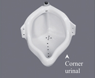 Corner Urinal - Ceramic, Wall Mounted, Standard Size, White | Elegant Design, Stain Resistant, Perfect Finish