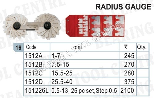Radius Gauge / Radius Gauge Set Application: Mechanical Engineering