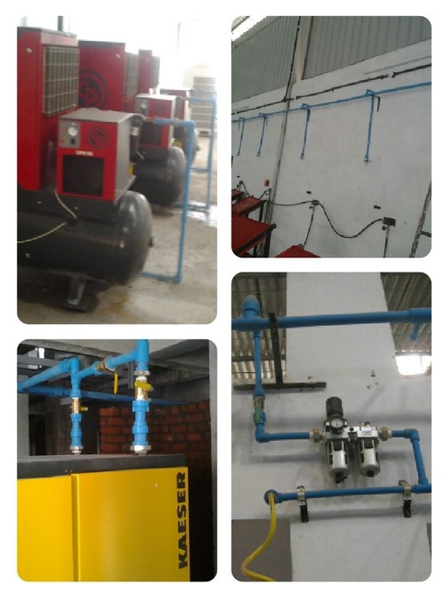 Red And Blue Compresed Air Piping