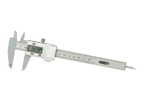 Plastic Digital Caliper - Stainless Steel, 10-50mm Calibration Range, Silver Finish | Industrial Grade for Laboratory Use