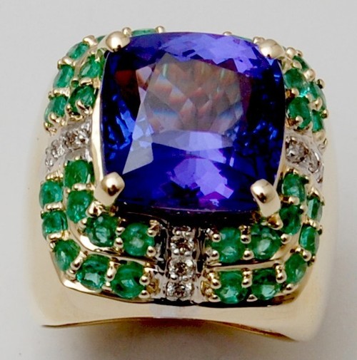 Prong setting gold gems diamond ring