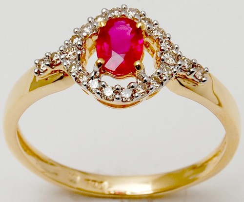 Ruby Diamond Solitaire Ring
