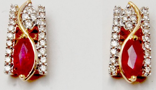18K Gold Gemstone Stud Earrings Designs