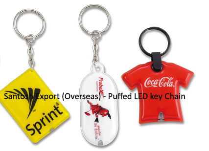 LED Key Chain - Plastic Material | Puffed LED Light, Full Color Offset Printing, Screen Cleaner Back, Cell Phone Attachment