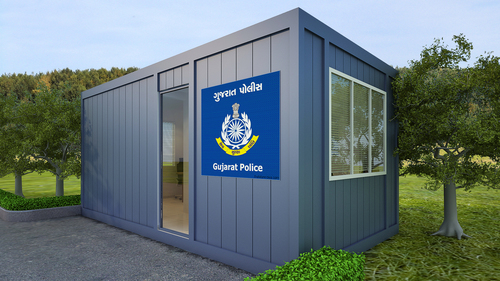 Main View Of Portable Police Cabin