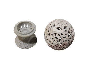Soapstone Carved Bowl Shape Candle Stand