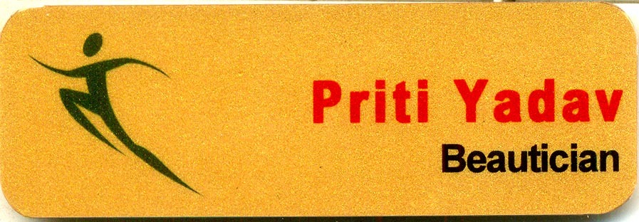 Metallic Name Badges - Tinplate, 1 X 3 Inch & 1.5 X 3 Inch Sizes, Gold & Silver Colors | Metallic Glossy Finish, Custom Designs, Easy Pin Attachment