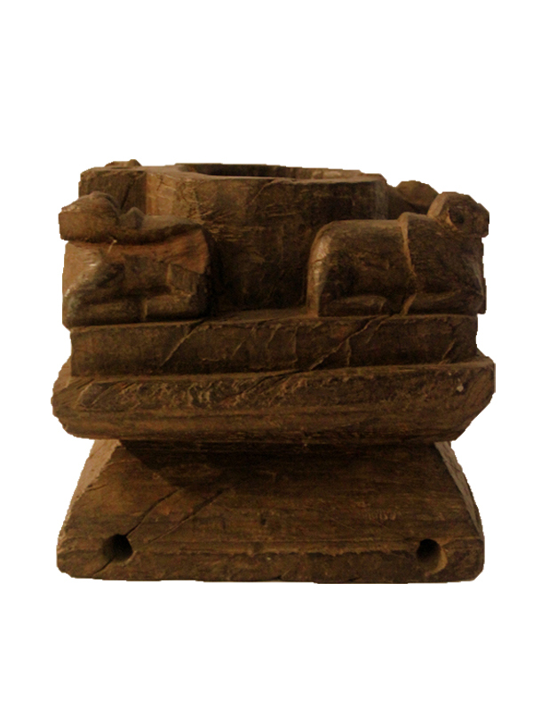 Wooden Cow Stand / Tikka Pot