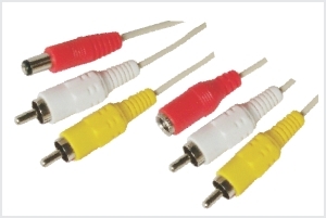 CASIO MALE (5.5 X 2.1 mm) + 2 RCA MALE / CASIO FEMALE (5.5 X 2.1 mm) + 2 RCA MALE CORD  1.5MTR
