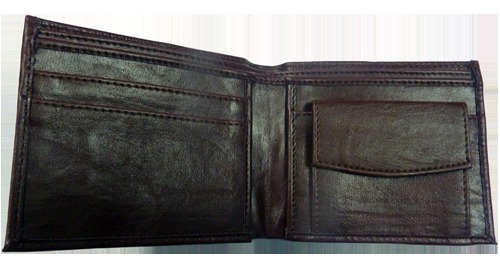 Purse (Akron) - Pu Leather, 11x9x2 Cm, Black | Snap Button Closure, 6 Card Slots, Durable, Elegant Design