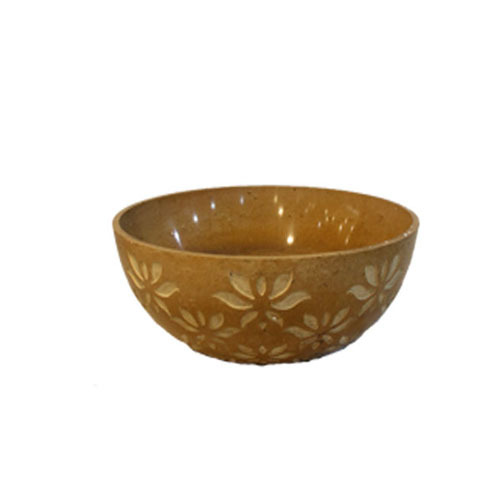 Hand Carved Yellow Stone Bowl