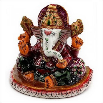 हाथ से पेंट किया गया इनेमल्ड मेटल गणपति
