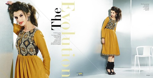 Golden color indo western top design
