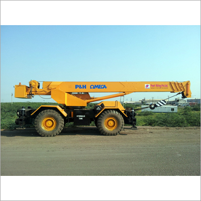 Rough Terrain Crane - High-Strength Steel Frame, 360-Degree Rotation Ability, Enhanced Stability Control