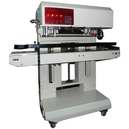 Bag Sealing Machine - Ms With Powder Coated Body, 1350x525xh Mm Dimensions, White Color | Automatic Operation, Unlimited Sealing Length, Nitrogen Flushing Option, 4-6 Meter/minute Sealing Speed