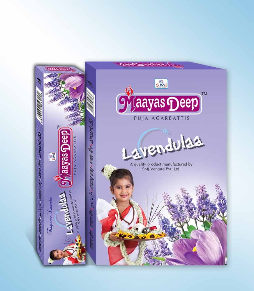 Lavendulaa Agarbatti - Bamboo Incense Sticks, 22cm Length | Eco-friendly, Elegant Scent, Calming Effect, Long Burn Time, Mild Fragrance