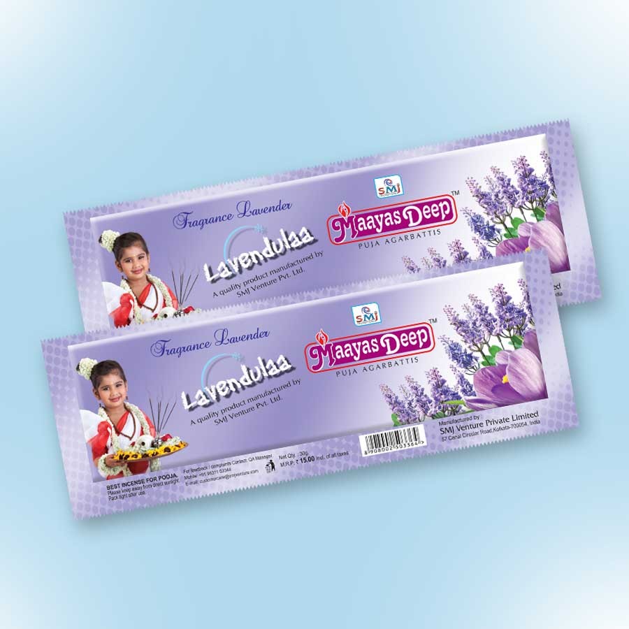 Lavendulaa Agarbatti - Bamboo Incense Sticks, 22cm Length | Eco-friendly, Elegant Scent, Calming Effect, Long Burn Time, Mild Fragrance