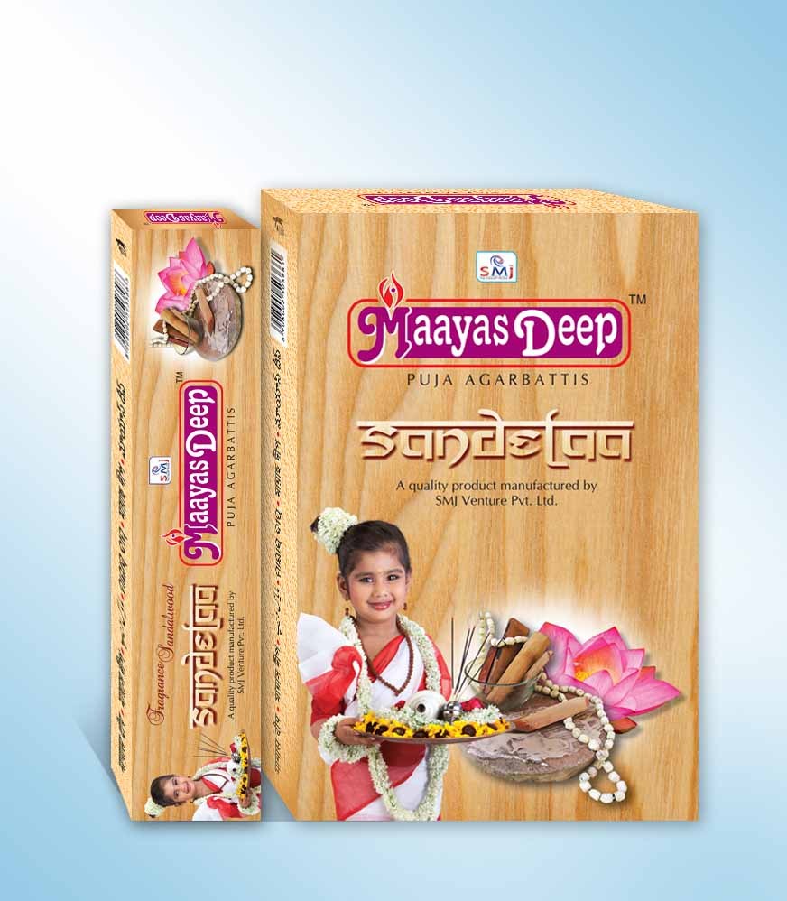 Sandelaa Agarbatti - Wood Incense Sticks, 22cm, 1 Hour Burn Time | Soothing Sandalwood Fragrance, Relaxing Aroma, Pure Ambience